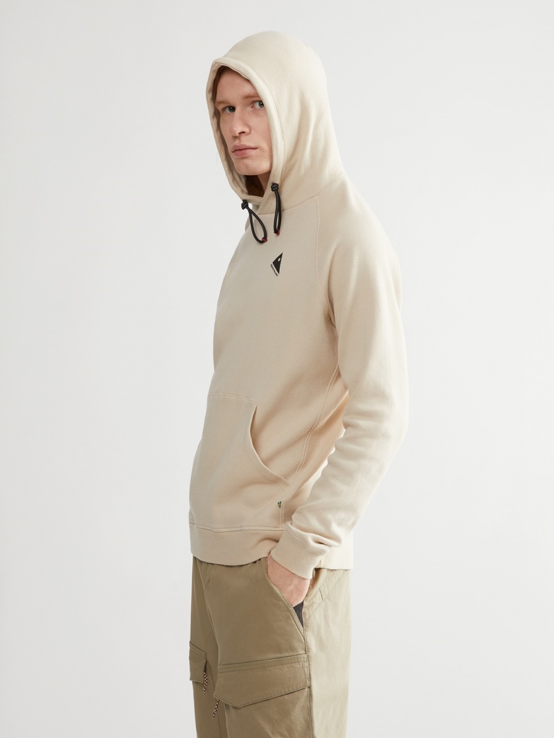 Men Klättermusen Runa Nomad Hoodie Beige | 84523XRDN