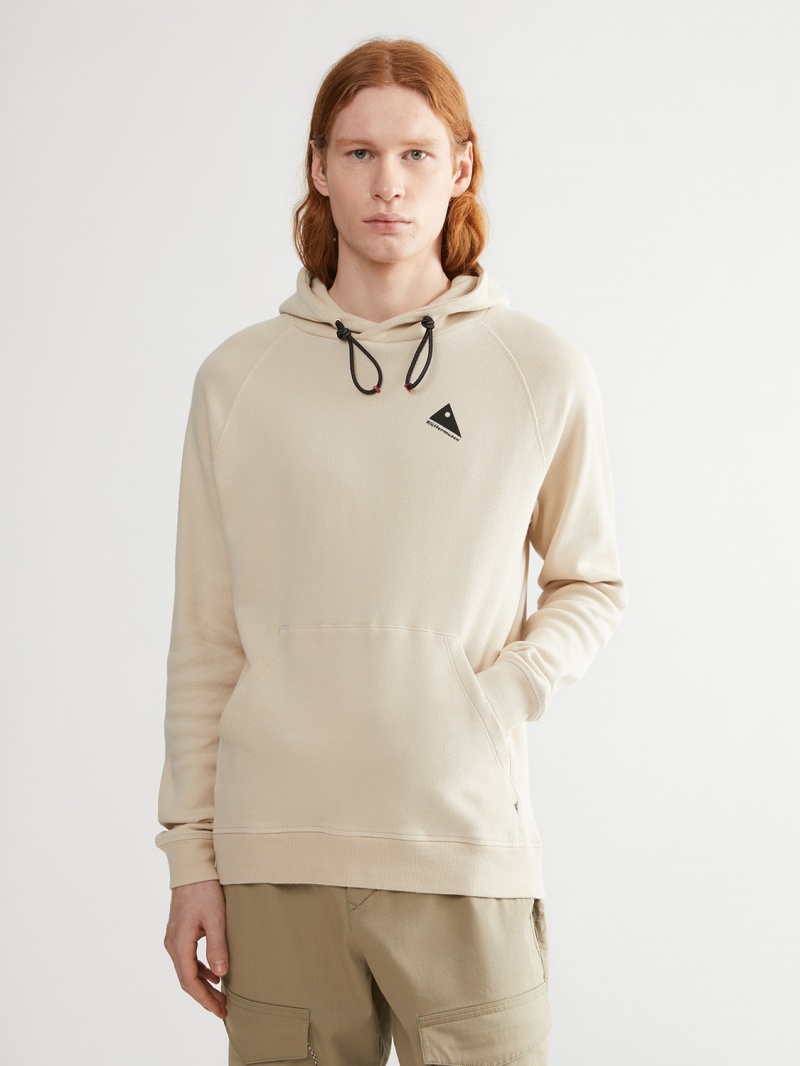 Men Klättermusen Runa Nomad Hoodie Beige | 84523XRDN