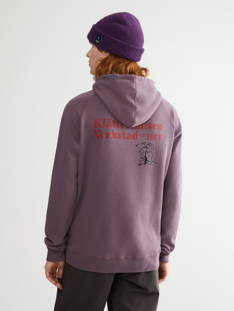 Men Klättermusen Runa Nomad Hoodie Purple | 81407GQZX