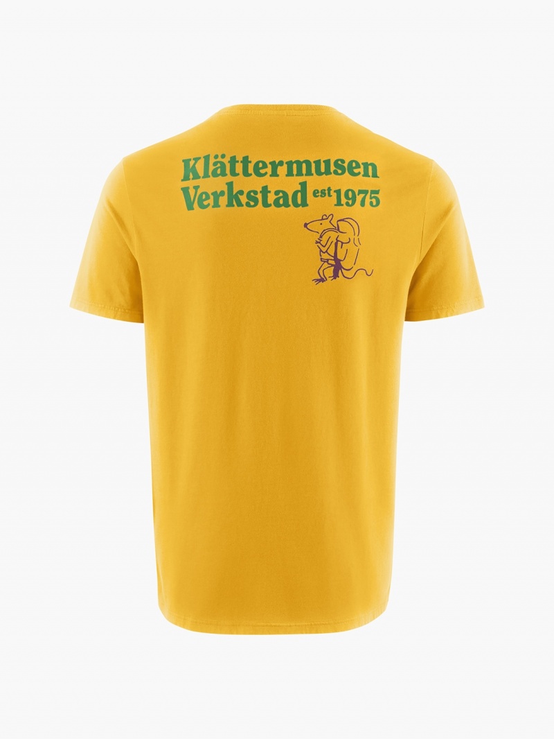 Men Klättermusen Runa Nomad T-Shirt Yellow | 65724OUBN