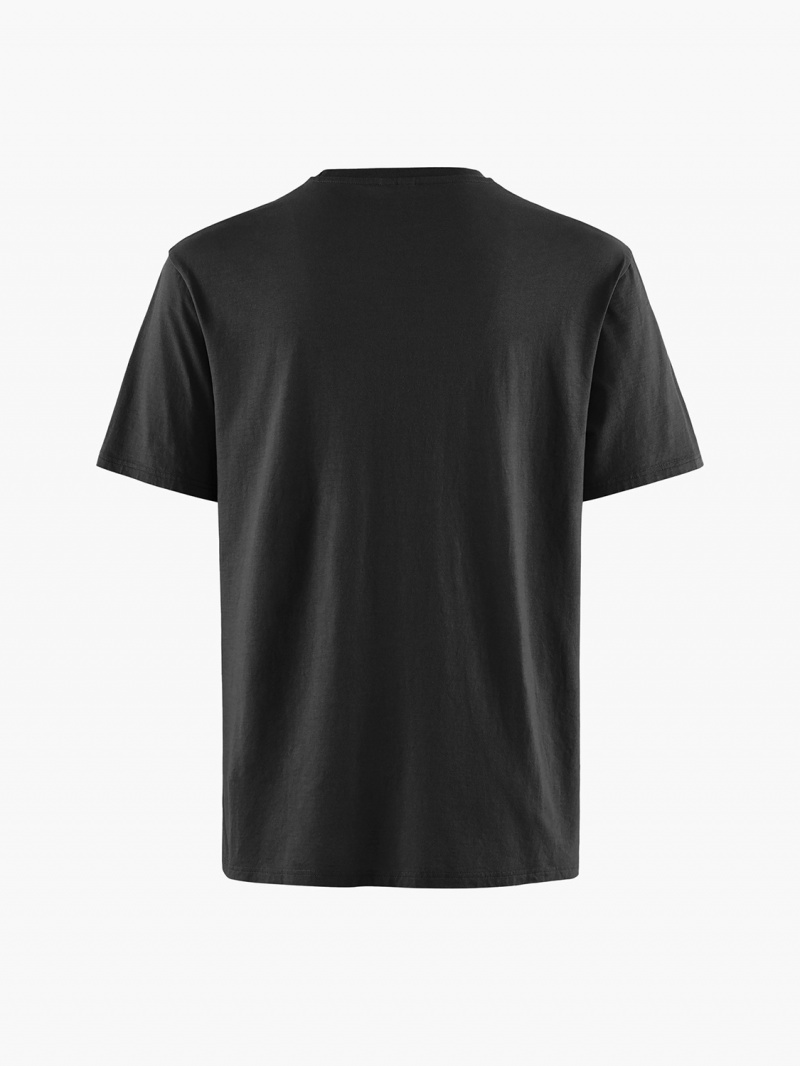 Men Klättermusen Runa Pocket T-Shirt Black | 80395PNLK