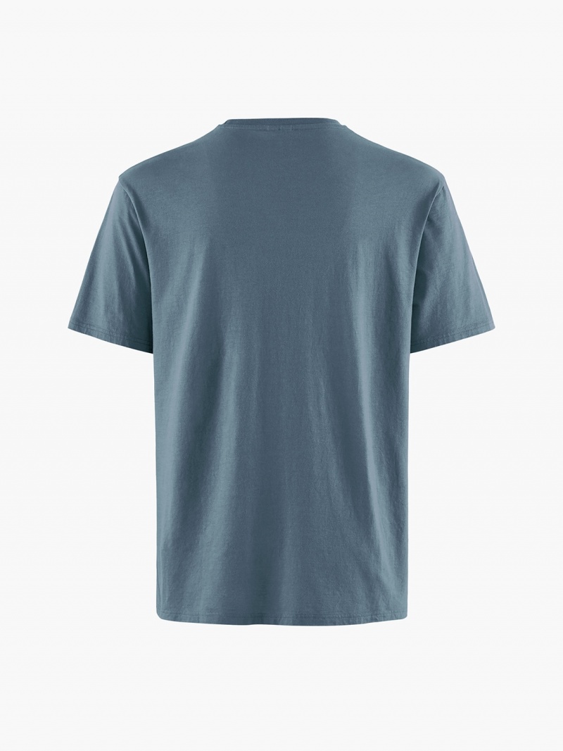 Men Klättermusen Runa Pocket T-Shirt Blue | 91428XRDP