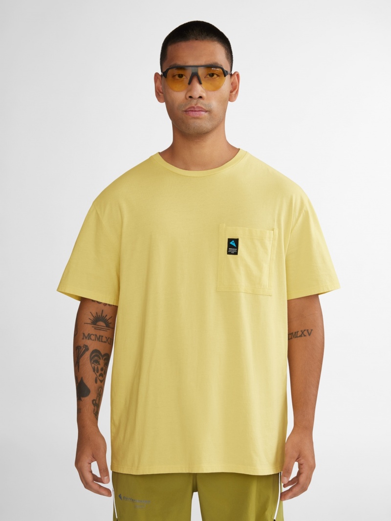 Men Klättermusen Runa Pocket T-Shirt Green | 67082EOTH