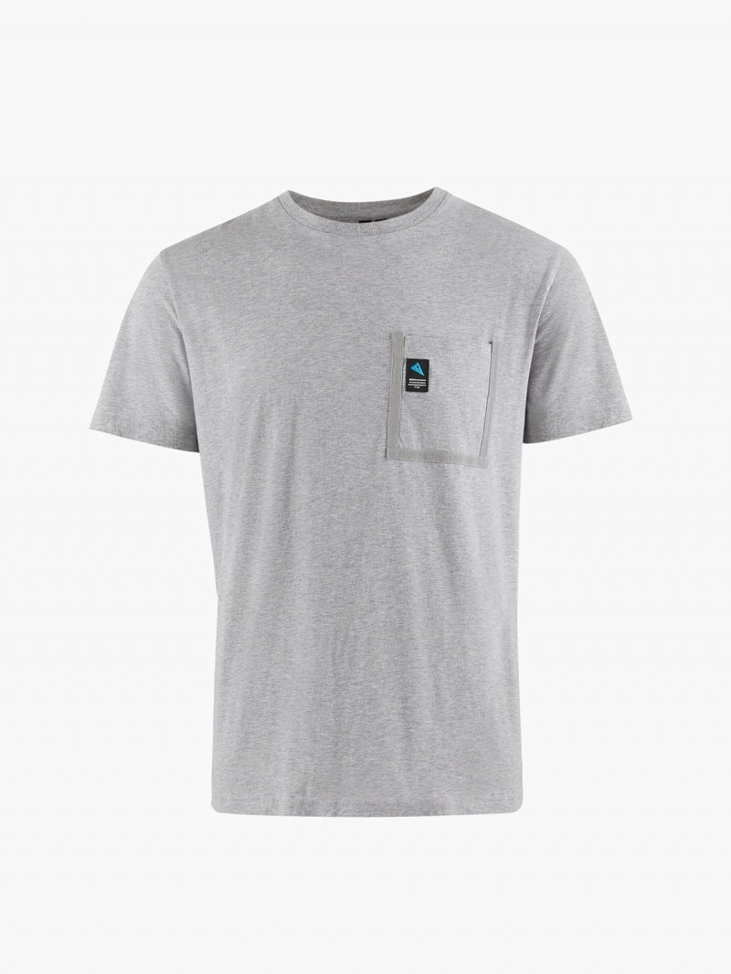 Men Klättermusen Runa Pocket T-Shirt Grey | 13549MIZF