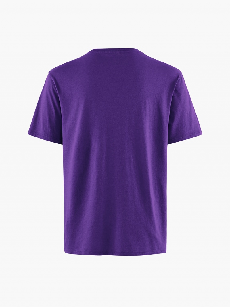 Men Klättermusen Runa Pocket T-Shirt Purple | 13827SQJF