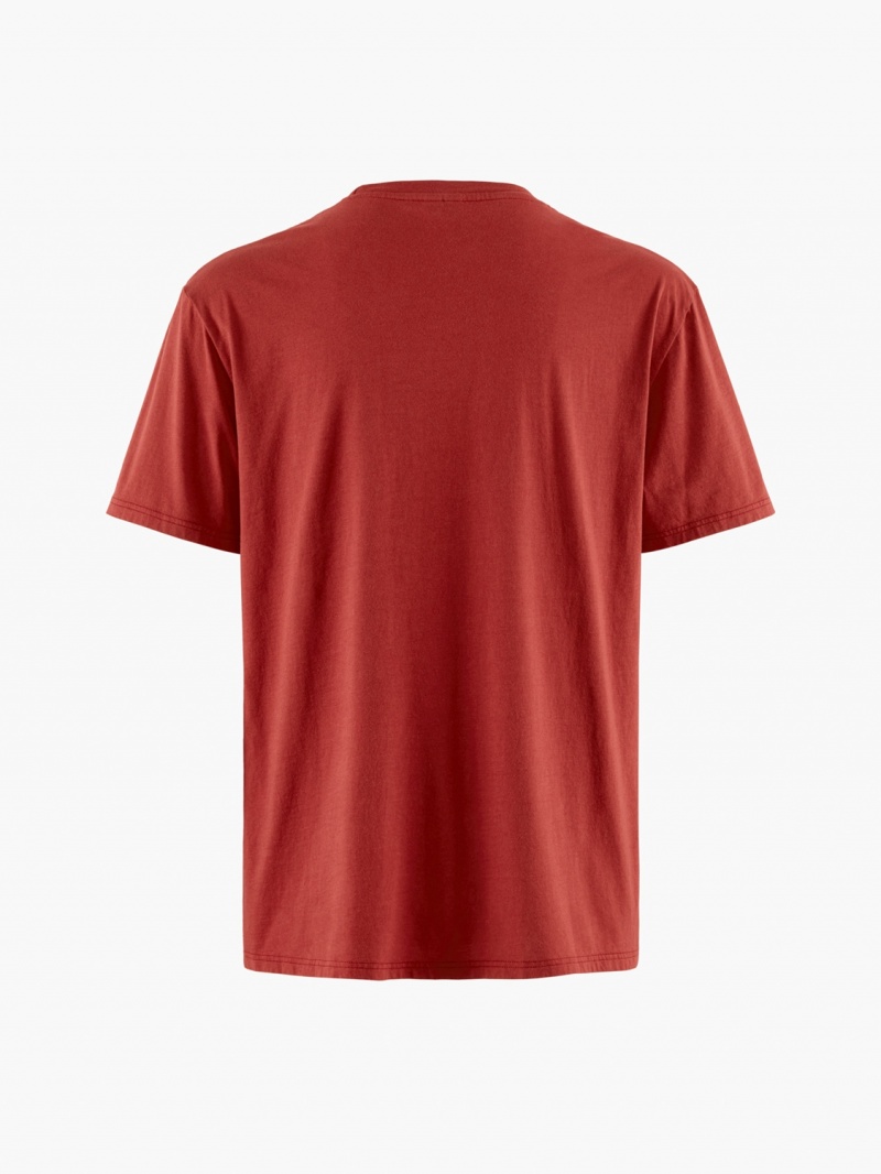 Men Klättermusen Runa Pocket T-Shirt Red | 35491FGDT