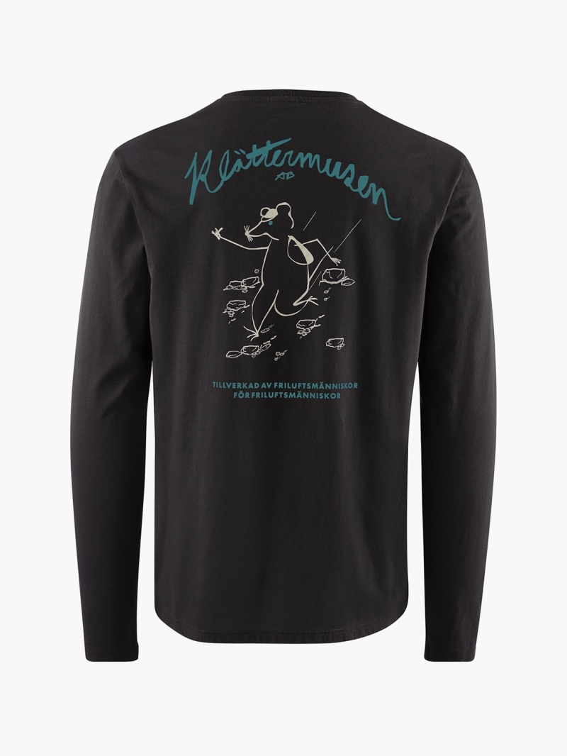 Men Klättermusen Runa Scrambling T-Shirt Black | 20561ZXRQ