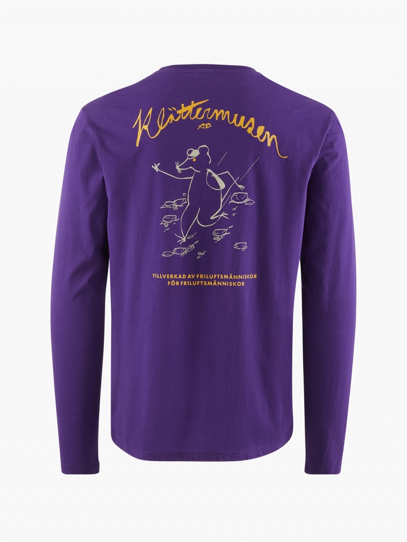 Men Klättermusen Runa Scrambling T-Shirt Purple | 86027MBOI