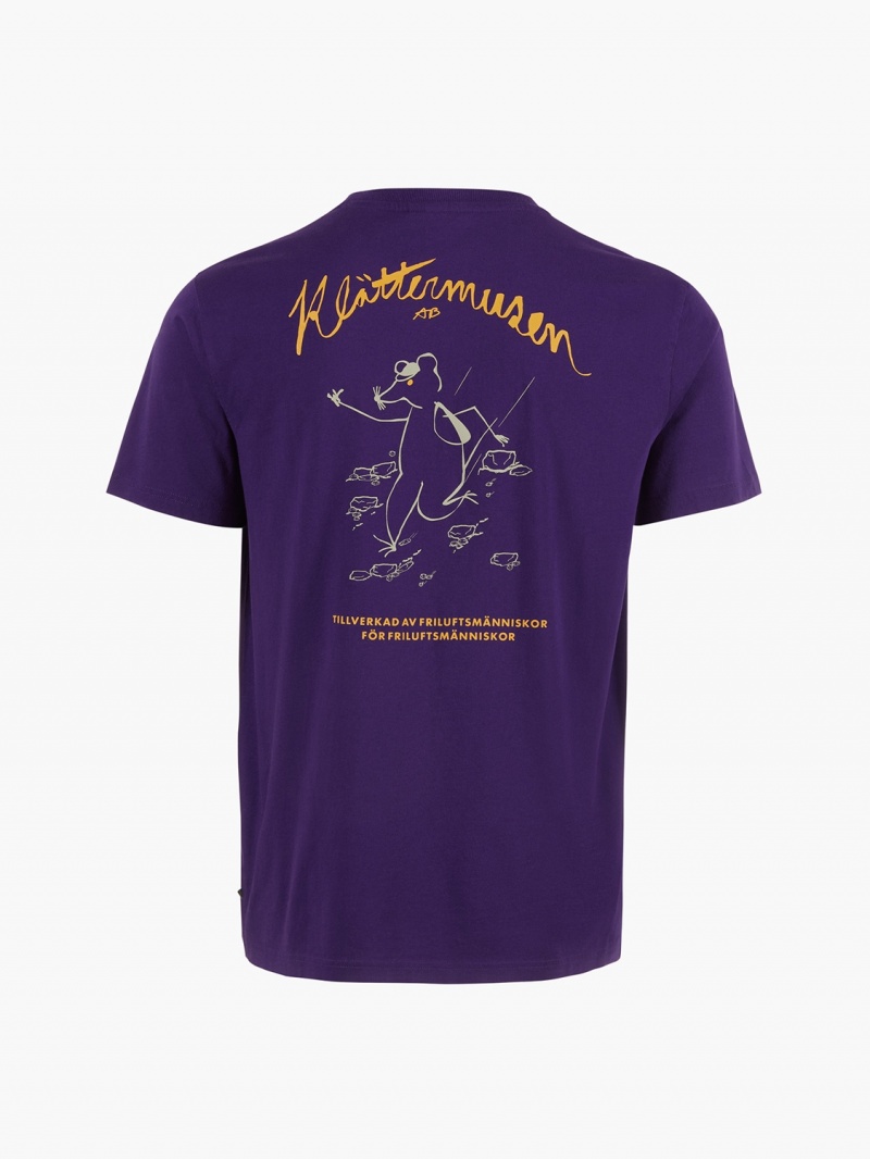 Men Klättermusen Runa Scrambling T-Shirt Purple | 60824OPMK