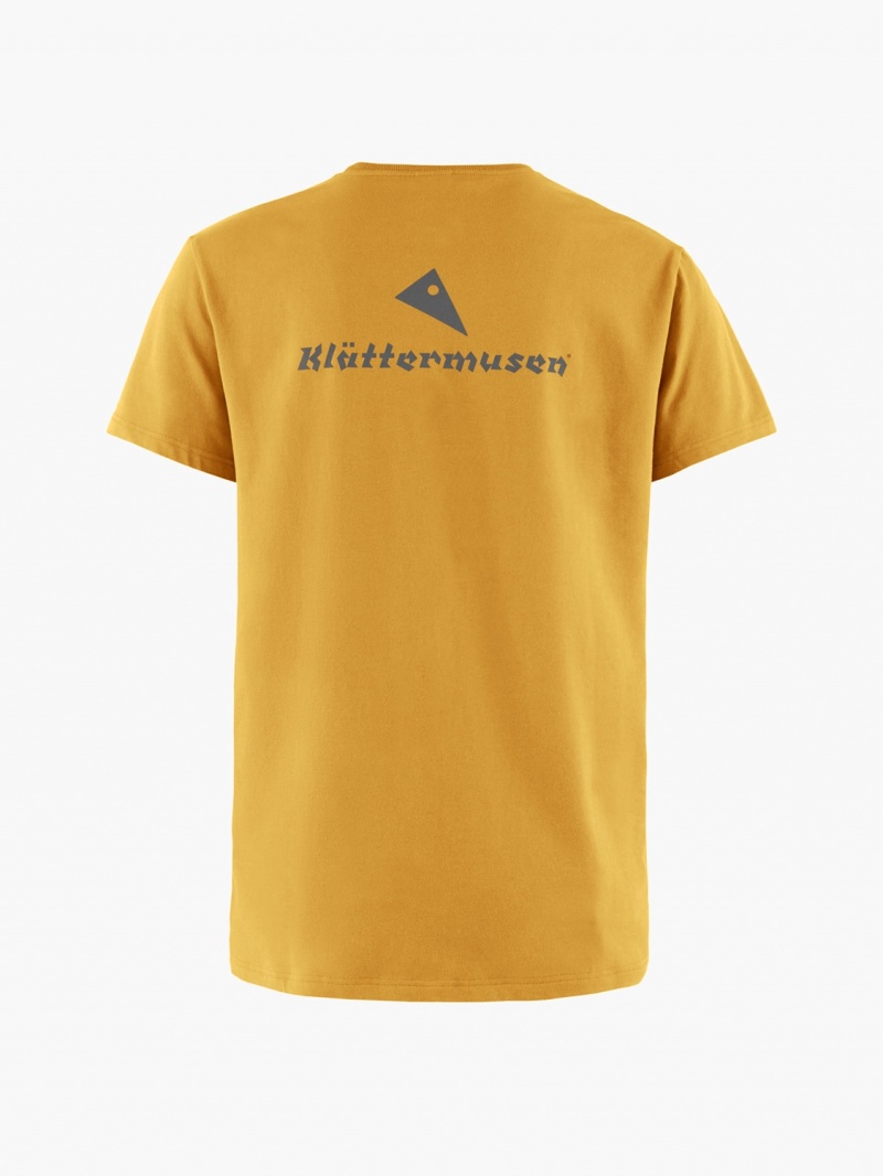 Men Klättermusen Runa Statement 2.0 T-Shirt Yellow | 83954NZYO