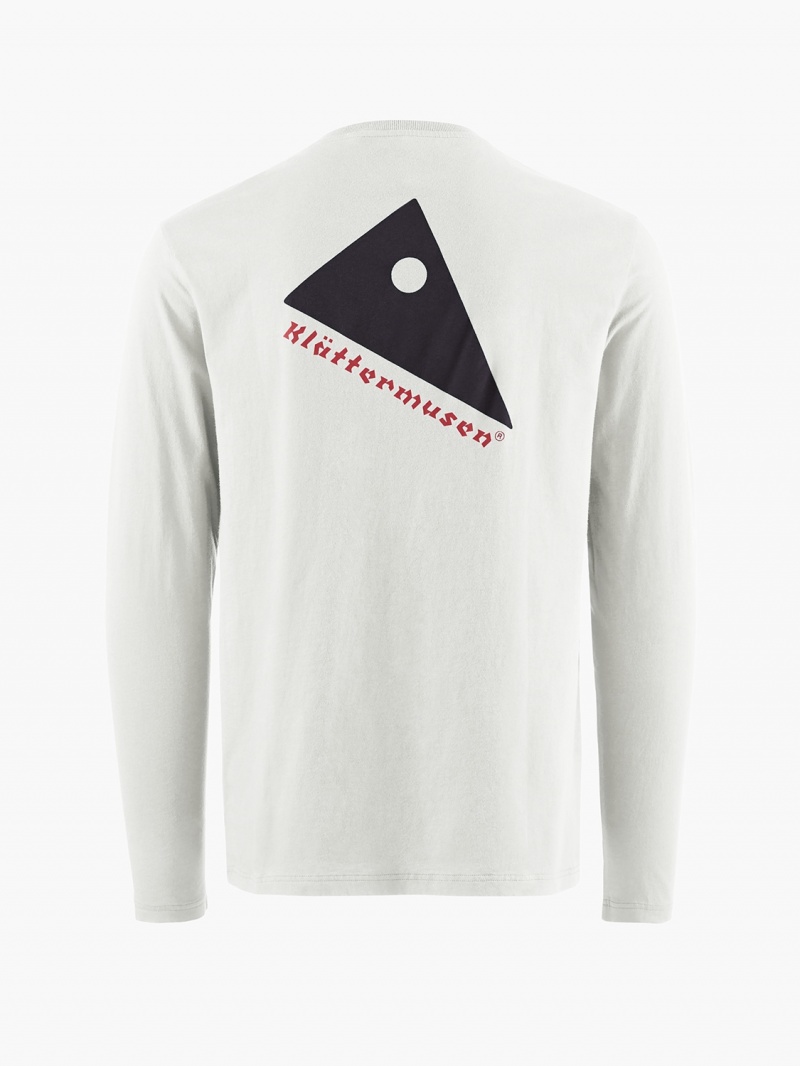 Men Klättermusen Runa Token T-Shirt White | 98605SBDZ