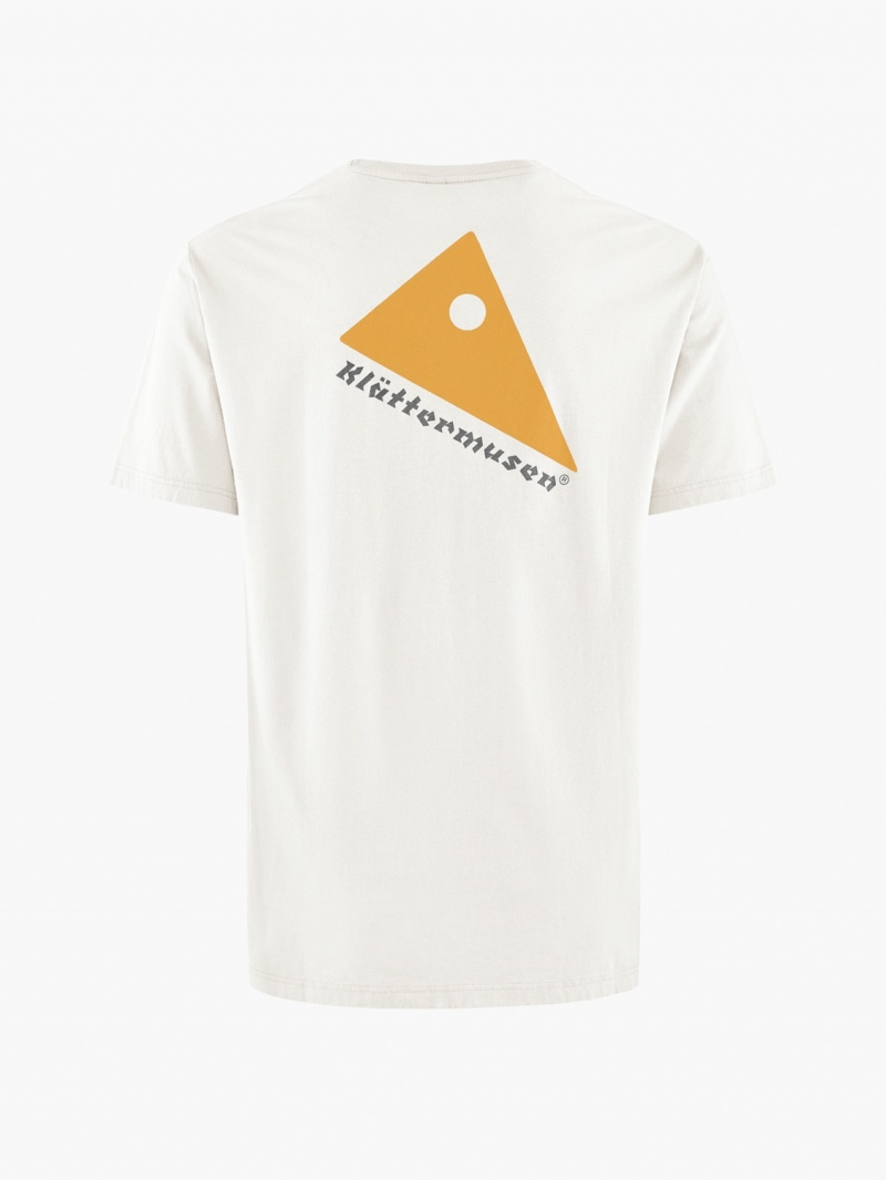 Men Klättermusen Runa Token T-Shirt White | 15496XMTI