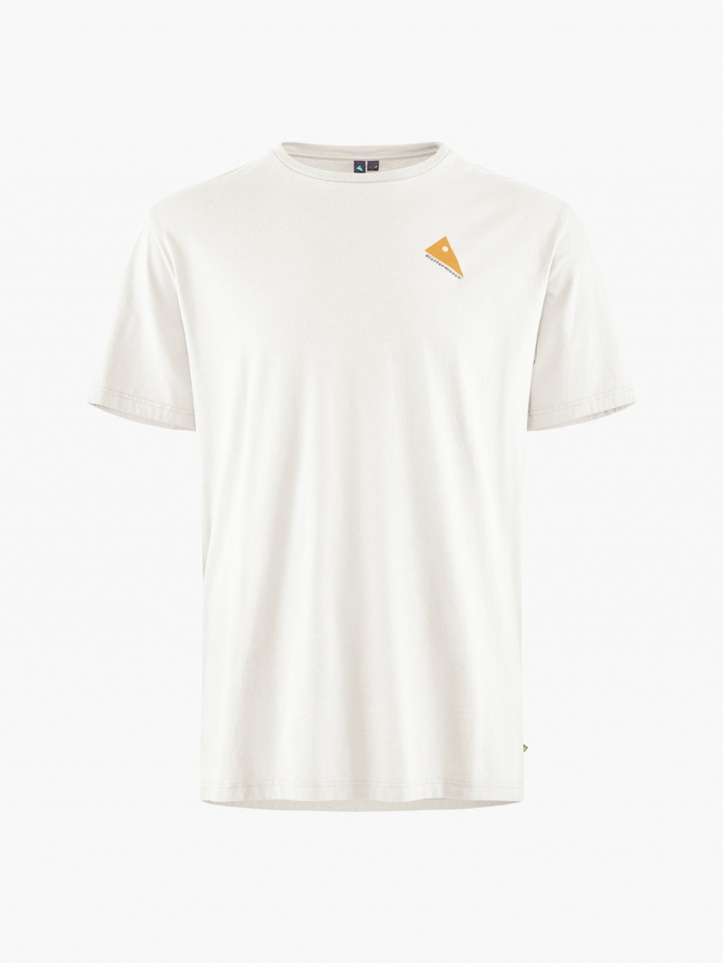 Men Klättermusen Runa Token T-Shirt White | 15496XMTI