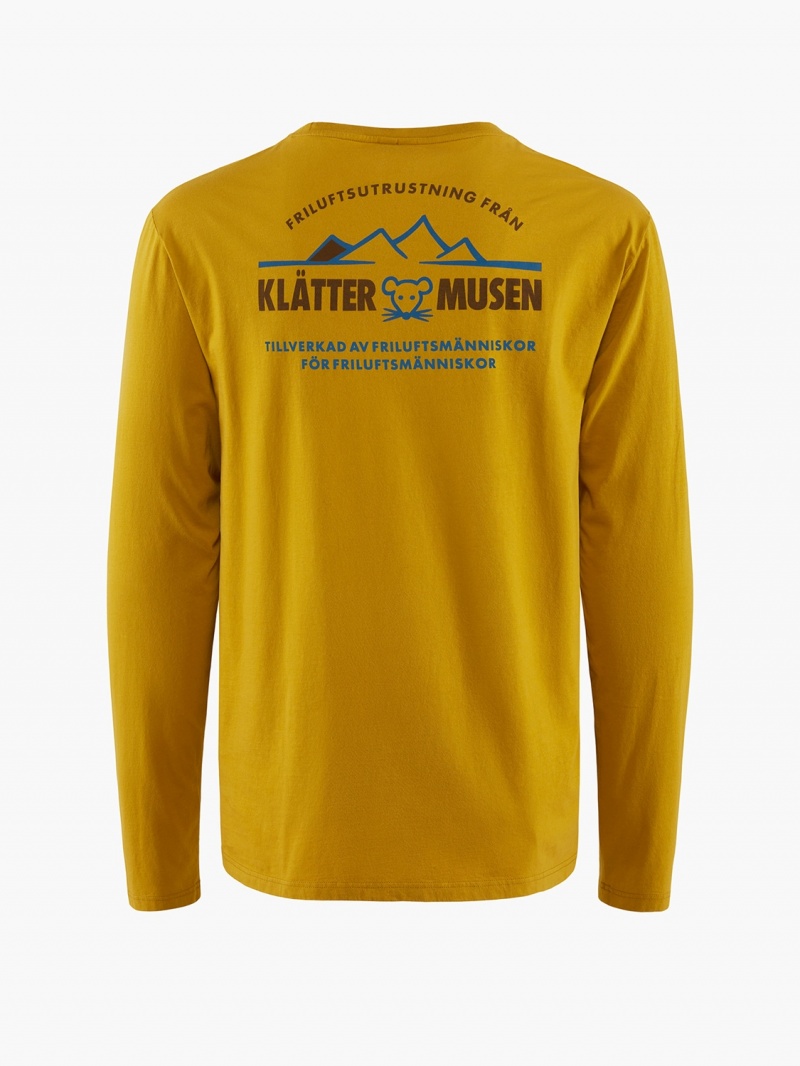 Men Klättermusen Runa Verkstad 1990 T-Shirt Gold | 41625MTBW