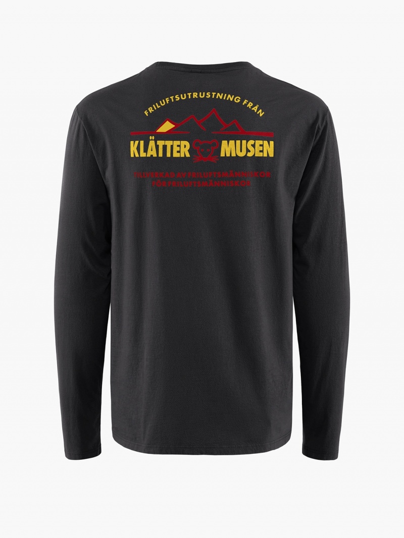 Men Klättermusen Runa Verkstad 1990 T-Shirt Black | 70984PLXY