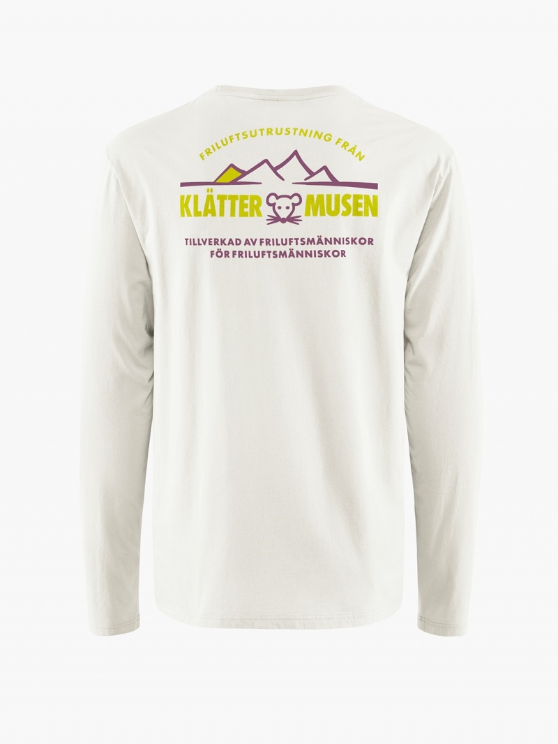 Men Klättermusen Runa Verkstad 1990 T-Shirt White | 58026ACQD