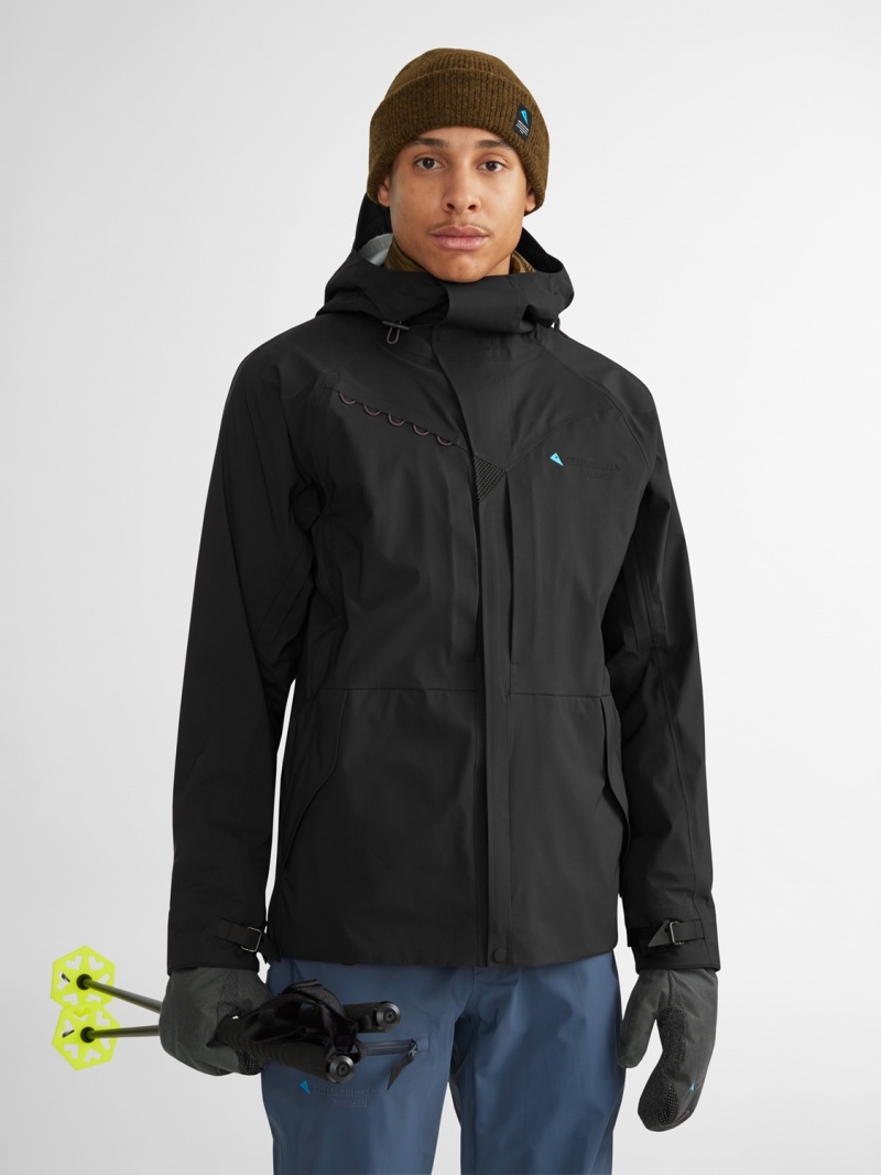 Men Klättermusen Skirner Waterproof Jackets Black | 79835GORL