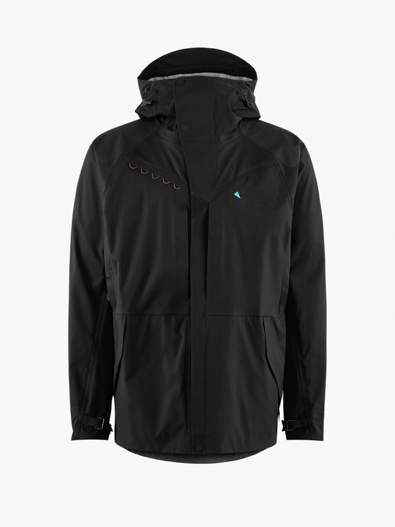 Men Klättermusen Skirner Waterproof Jackets Black | 79835GORL