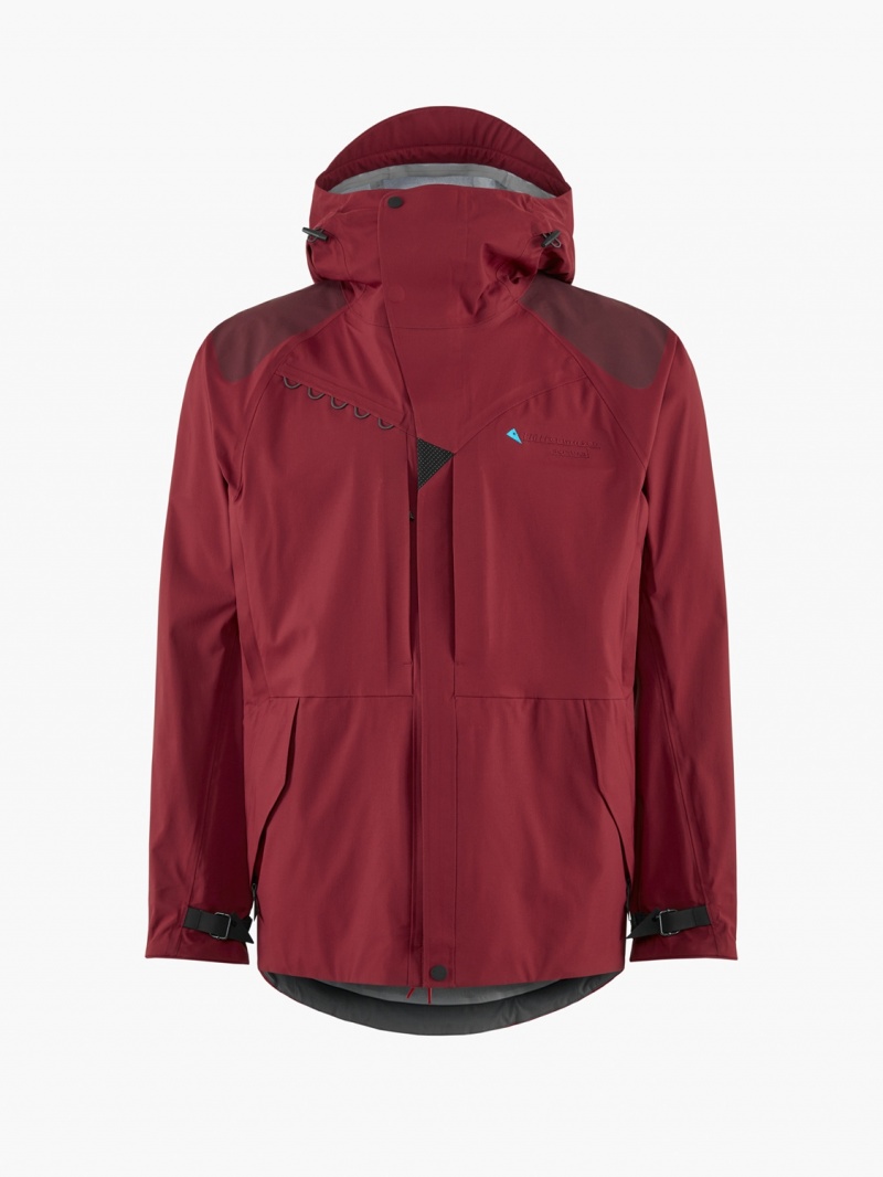 Men Klättermusen Skirner Waterproof Jackets Red | 70419ILYP