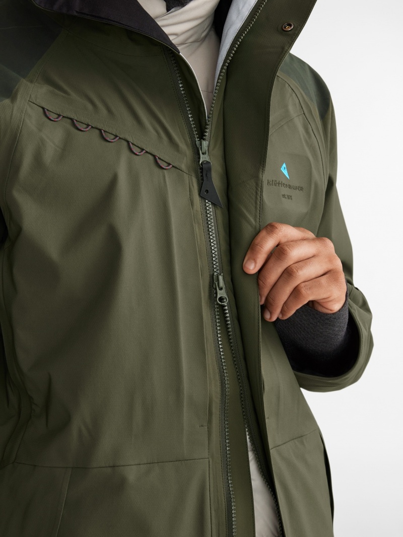 Men Klättermusen Skirner Waterproof Jackets Green | 78694NLMK