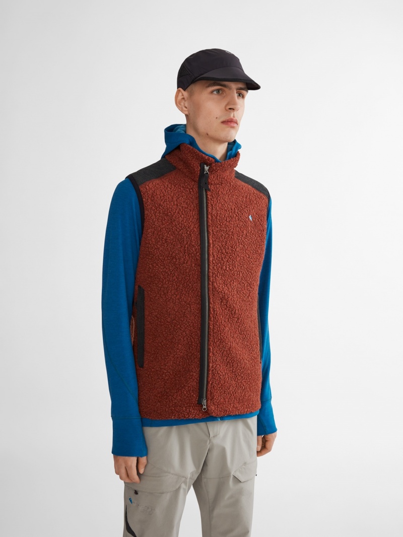 Men Klättermusen Skoll Vest Dark Brown | 67018YPUW