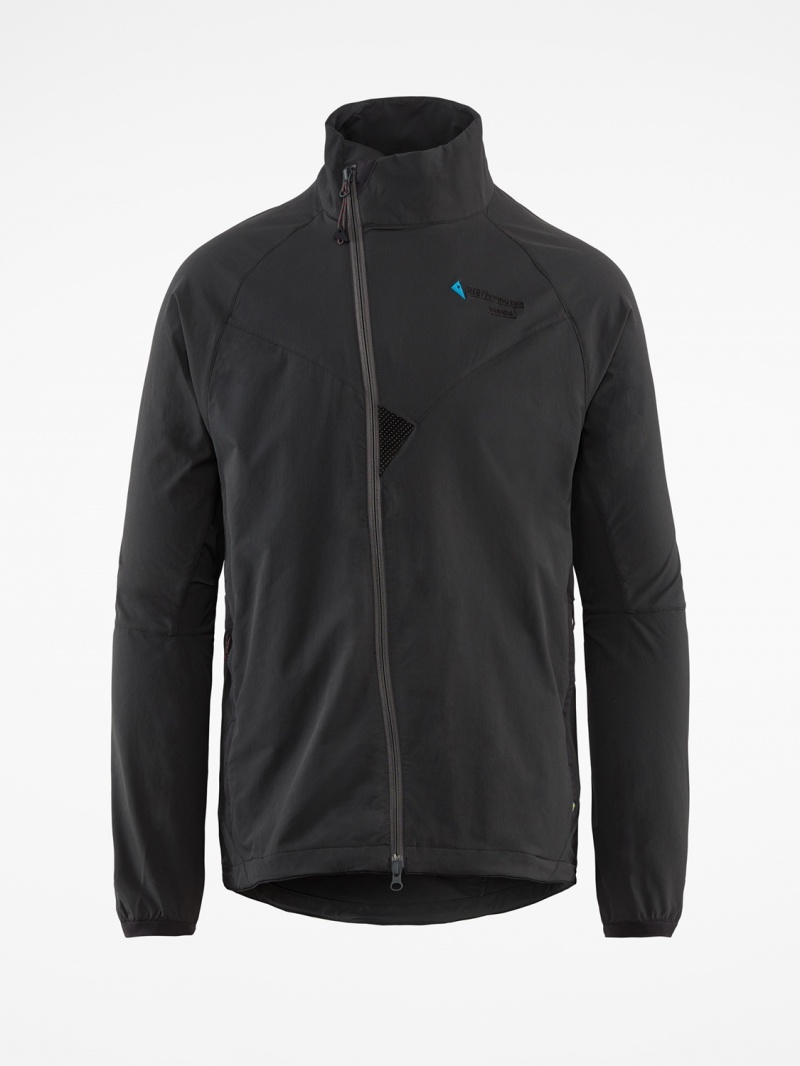 Men Klättermusen Vanadis Zip Wind Jacket Dark Grey | 03814DOXV