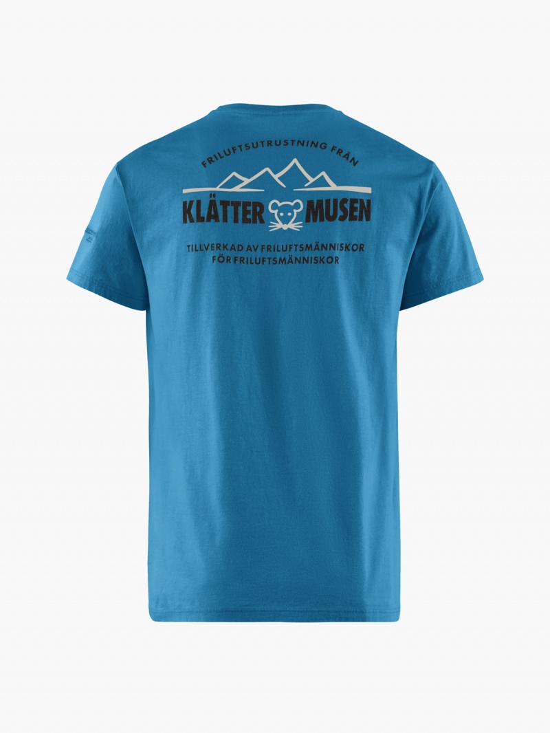 Men Klättermusen Verkstad 1990 T-Shirt Blue | 93518CWEP