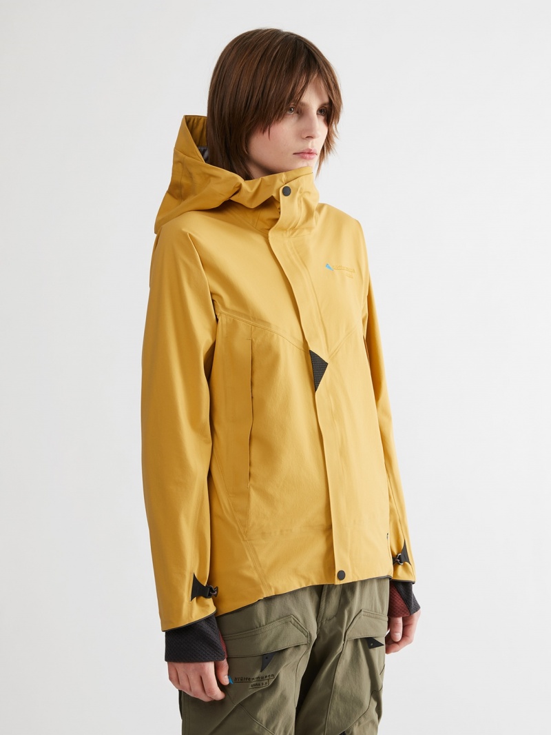 Women Klättermusen Asynja Waterproof Jackets Gold | 04587TIJA