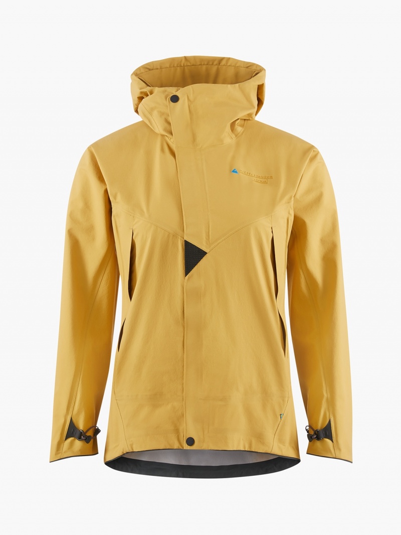 Women Klättermusen Asynja Waterproof Jackets Gold | 04587TIJA