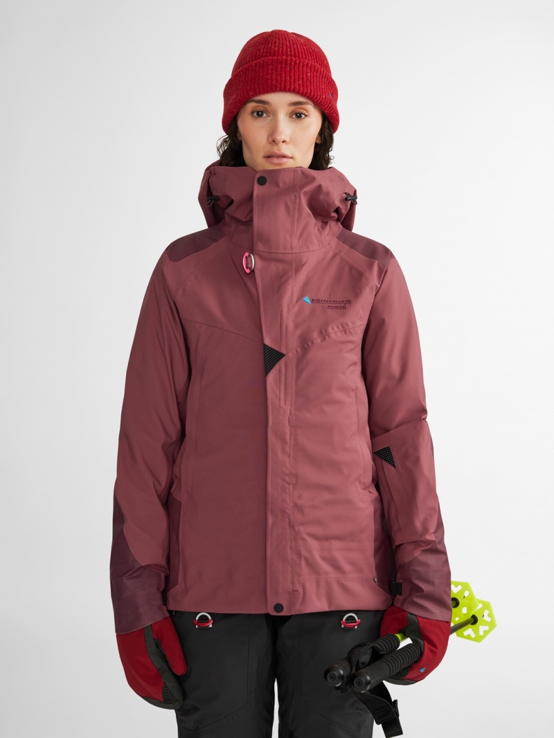 Women Klättermusen Brage 2.0 Waterproof Jackets Red | 36548TNQI