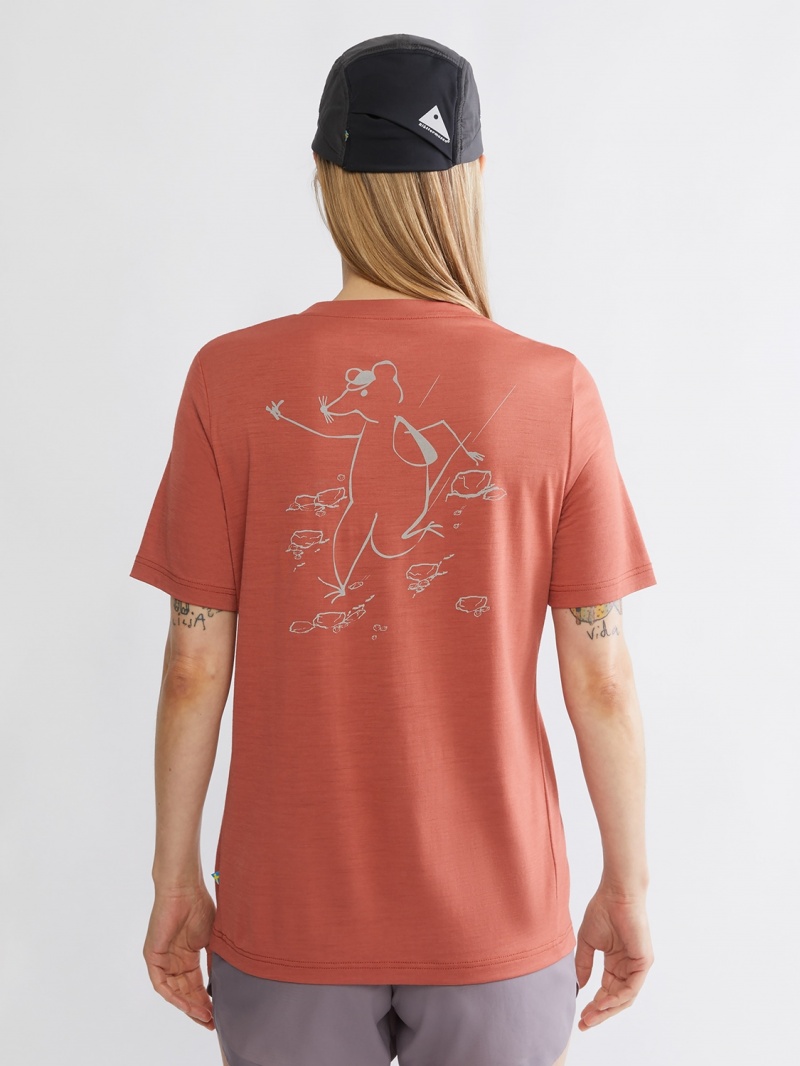 Women Klättermusen Dagr T-Shirt Red | 54863TAMX