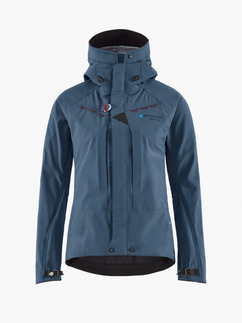 Women Klättermusen Draupner Waterproof Jackets Blue | 32875FYRM