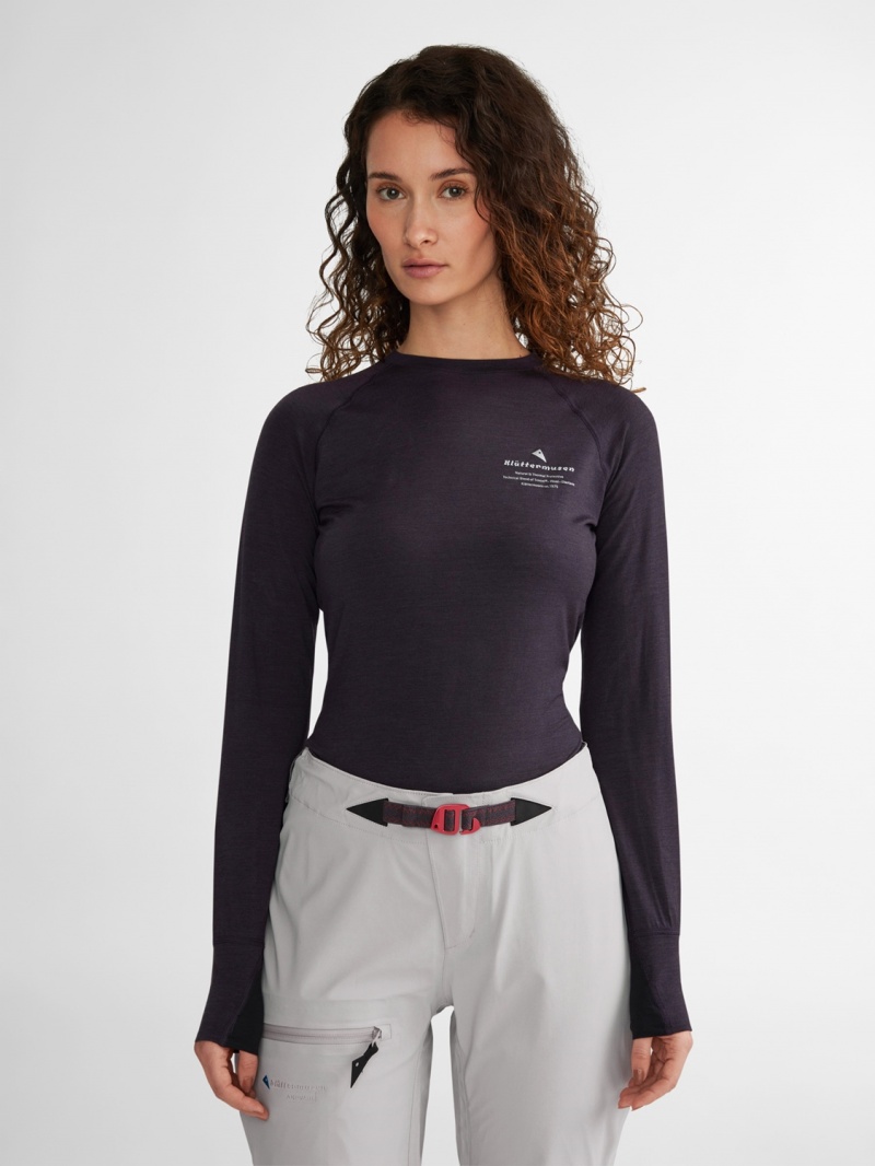 Women Klättermusen Fafne Baselayer Brown | 75241DVXJ