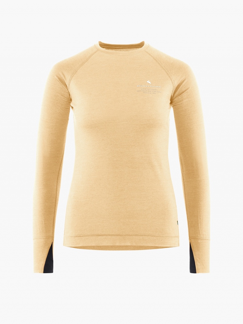 Women Klättermusen Fafne Baselayer Brown | 75241DVXJ