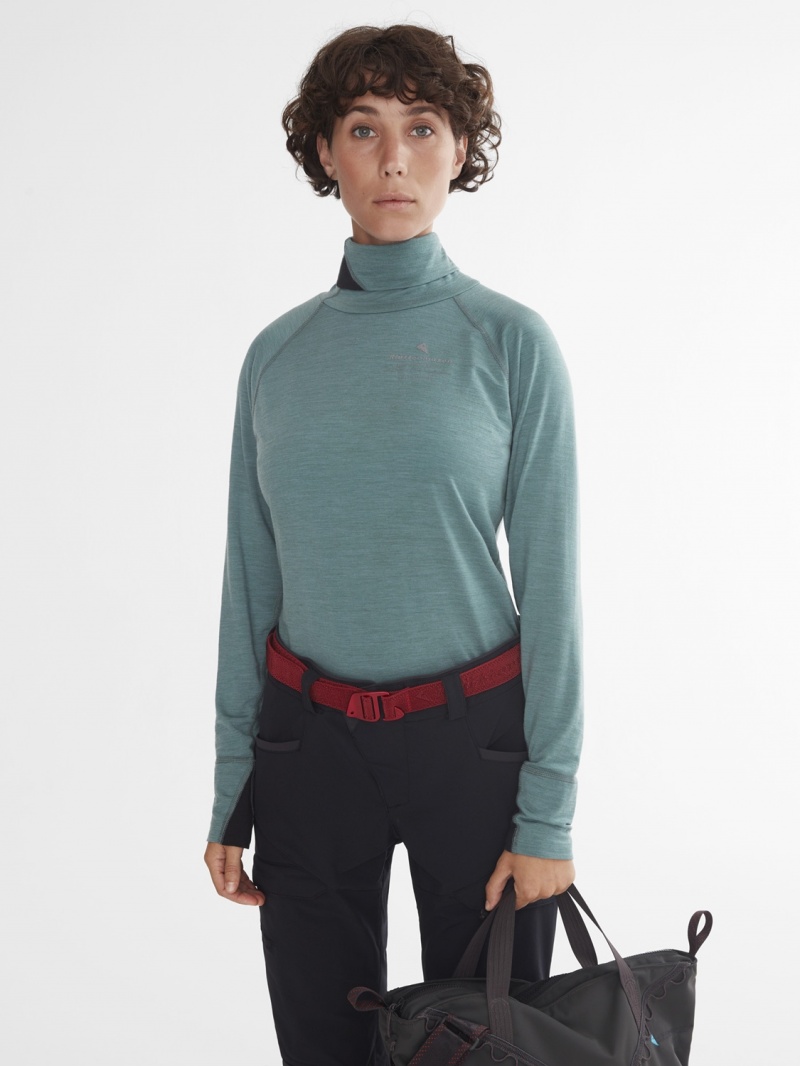 Women Klättermusen Fafne Baselayer Green | 60149VPJG