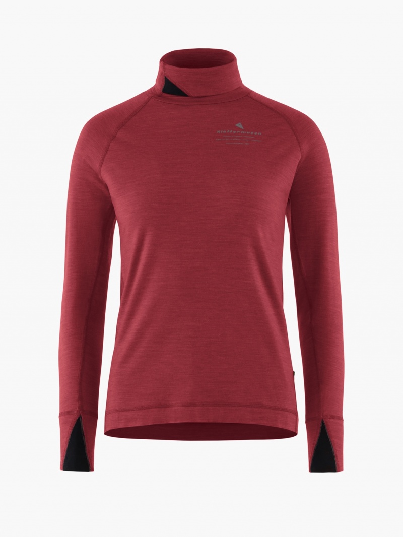 Women Klättermusen Fafne Baselayer Red | 95246OZED