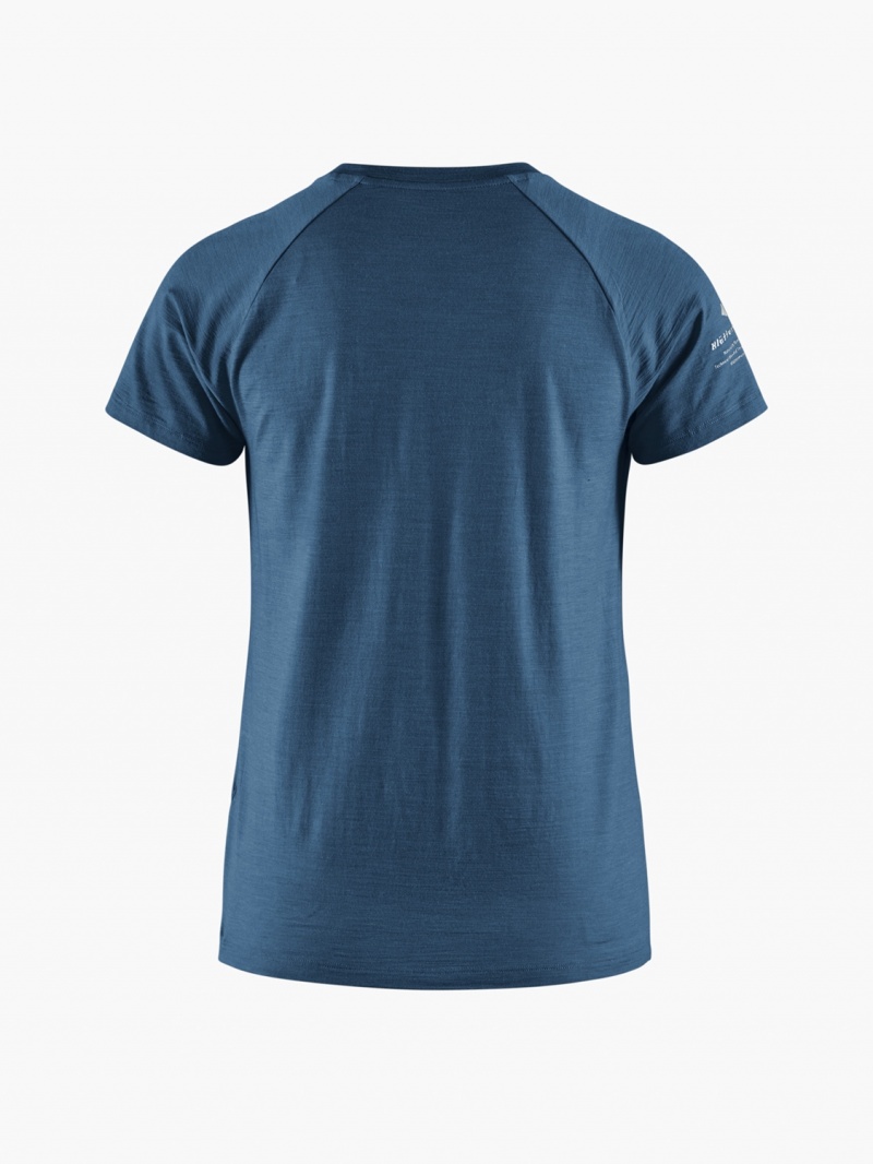 Women Klättermusen Fafne T-Shirt Blue | 15832MYCE