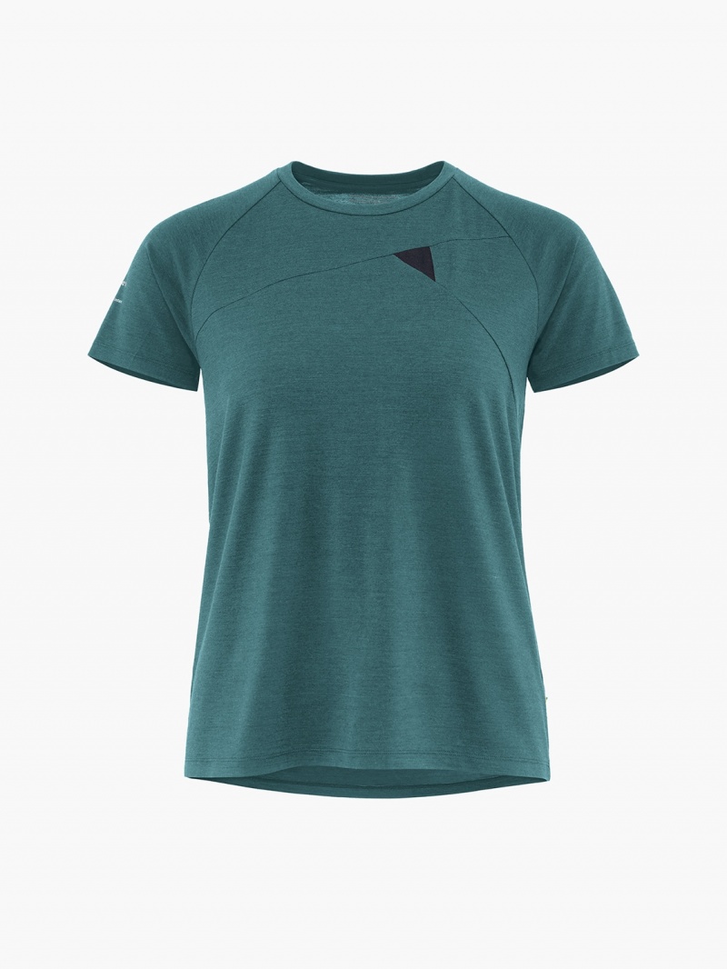 Women Klättermusen Fafne T-Shirt Blue | 62173RUPT