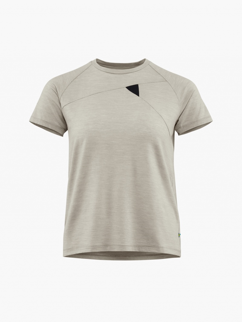 Women Klättermusen Fafne T-Shirt Grey | 46053ZQNX