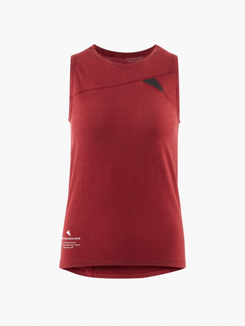 Women Klättermusen Fafne T-Shirt Red | 39708XFCP