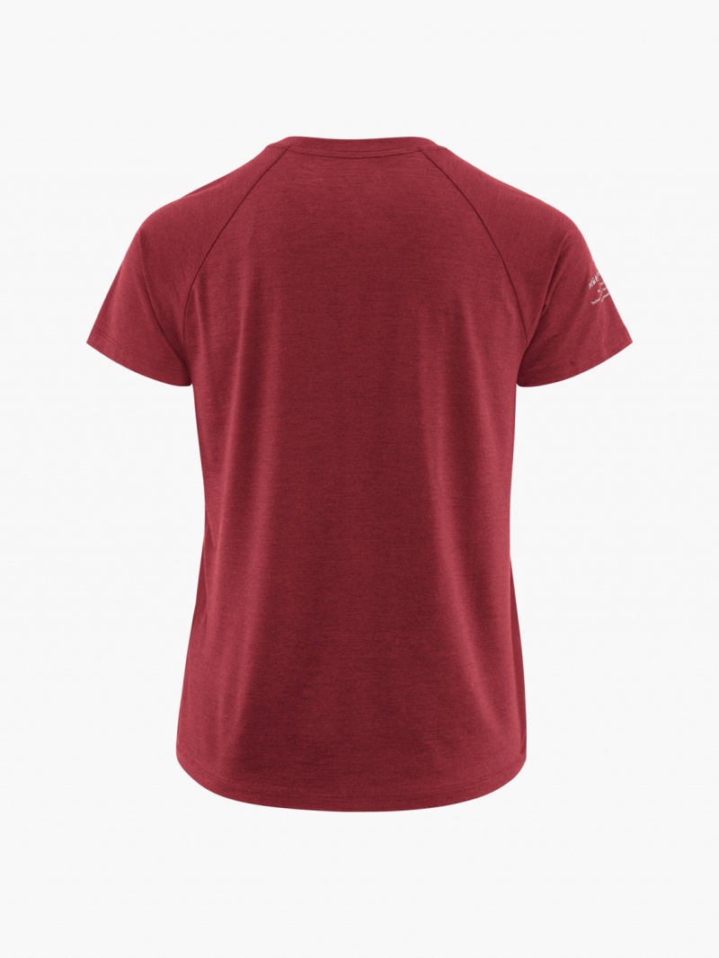 Women Klättermusen Fafne T-Shirt Red | 46871CBFT