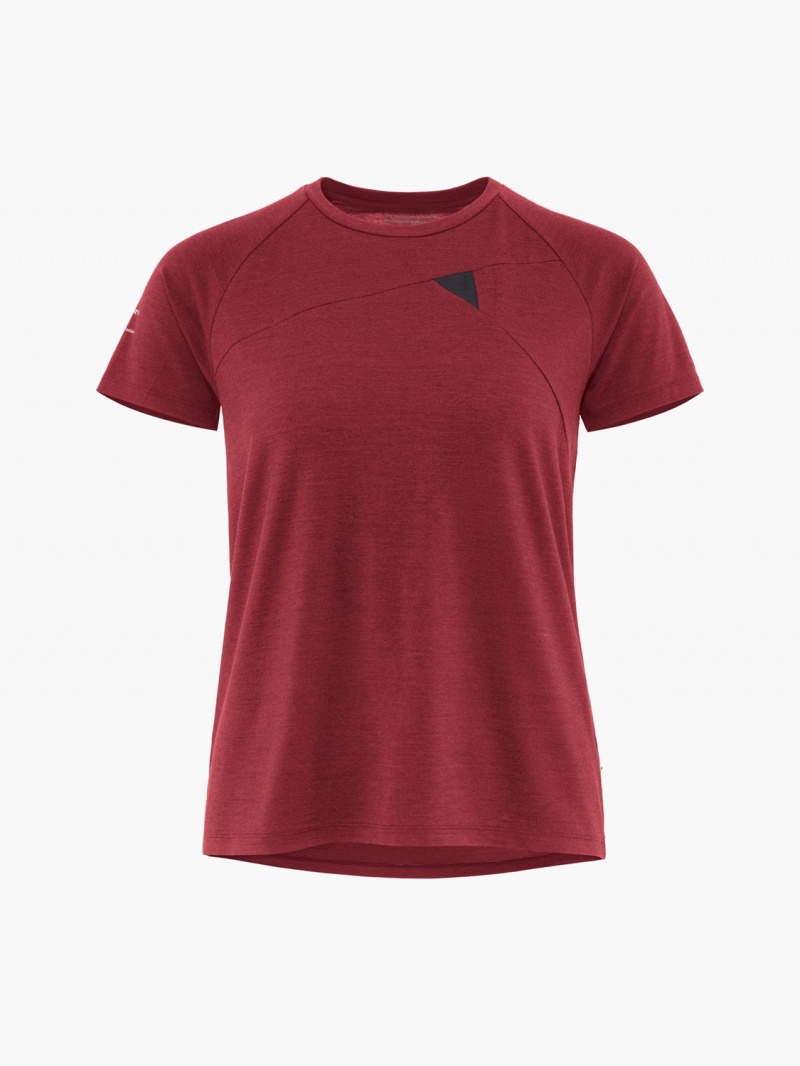 Women Klättermusen Fafne T-Shirt Red | 46871CBFT