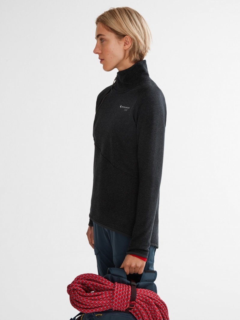 Women Klättermusen Falen Sweater Black | 89314YFLV