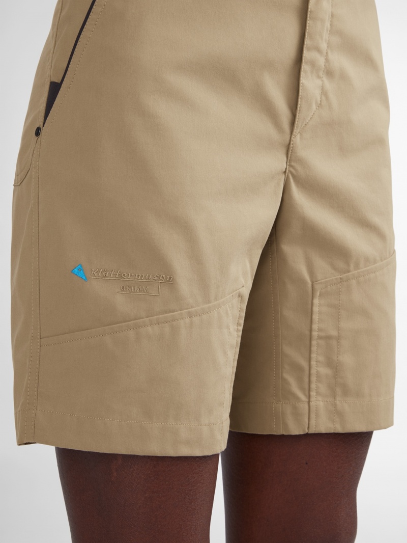 Women Klättermusen Grimm Shorts Khaki | 89154LNWK