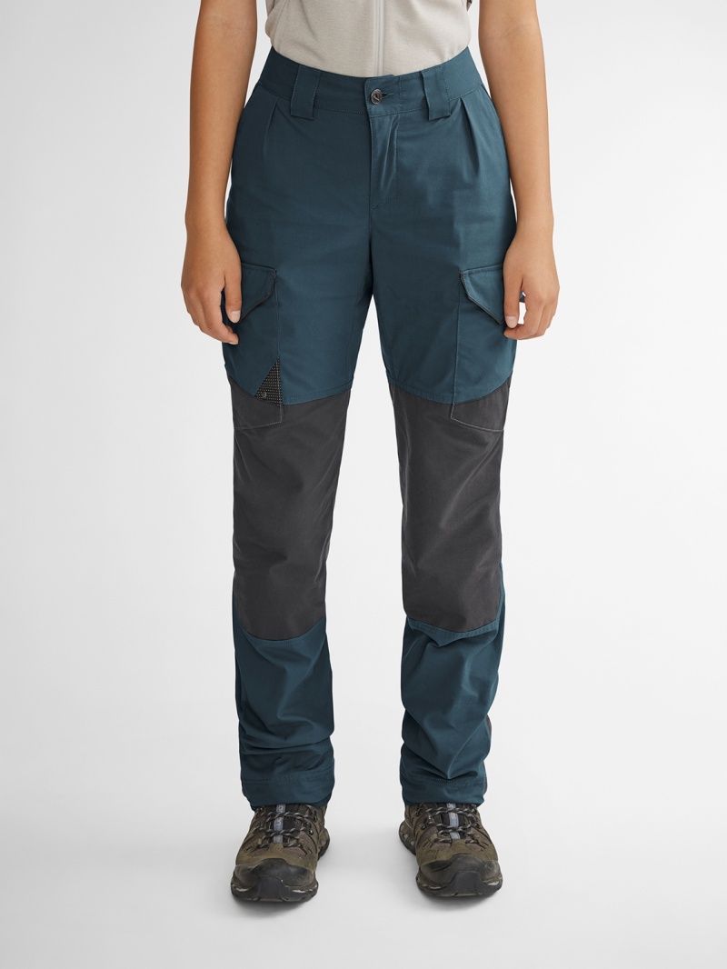 Women Klättermusen Grimner Pants Blue Black | 50174IKZO