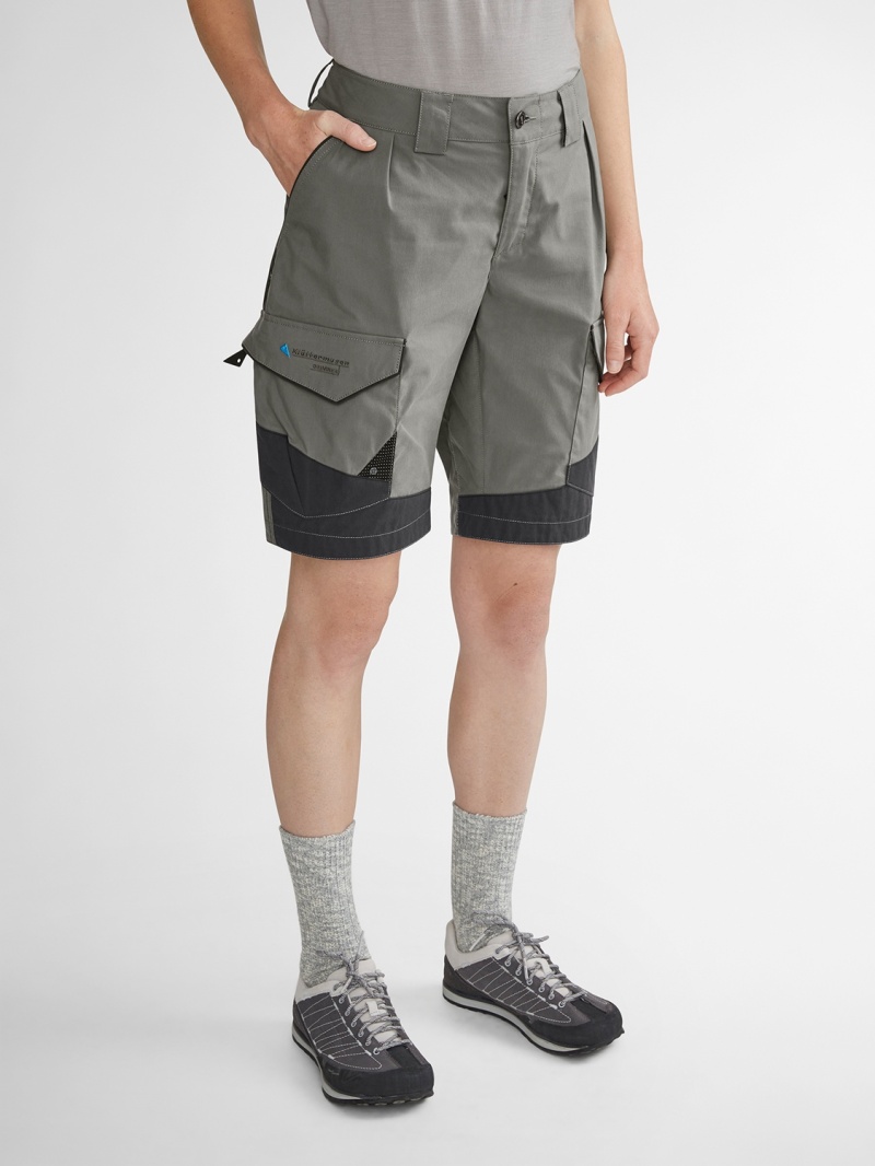 Women Klättermusen Grimner Shorts Grey Black | 10469FGLR