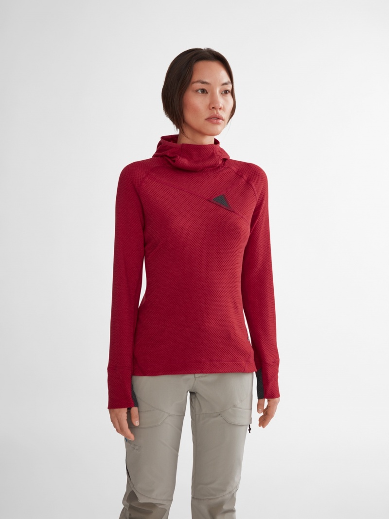 Women Klättermusen Huge Hoodie Red | 58063BDZT