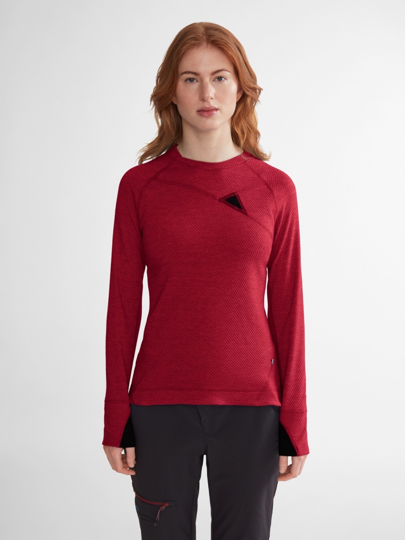 Women Klättermusen Huge Midlayer Black Red | 52839MKBZ