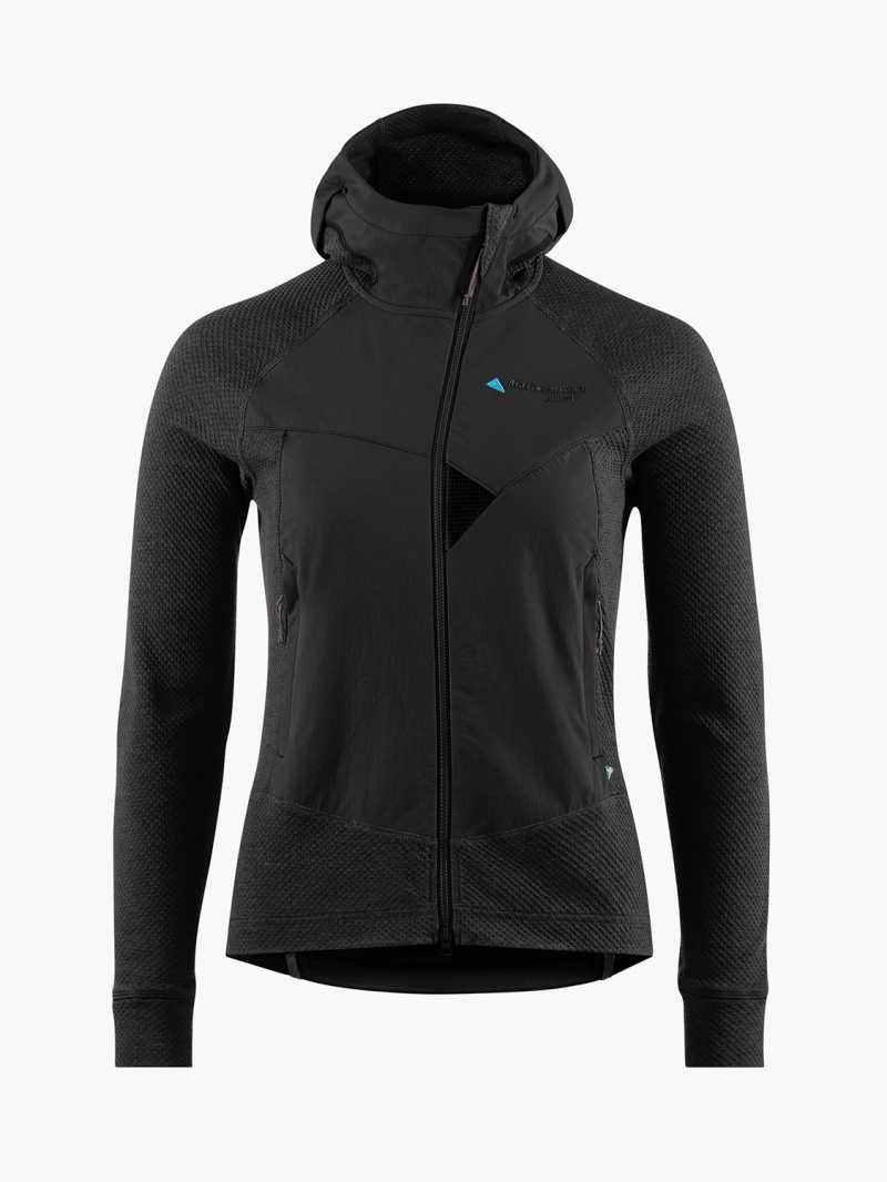 Women Klättermusen Hugin Fleece Black | 71492TGHI