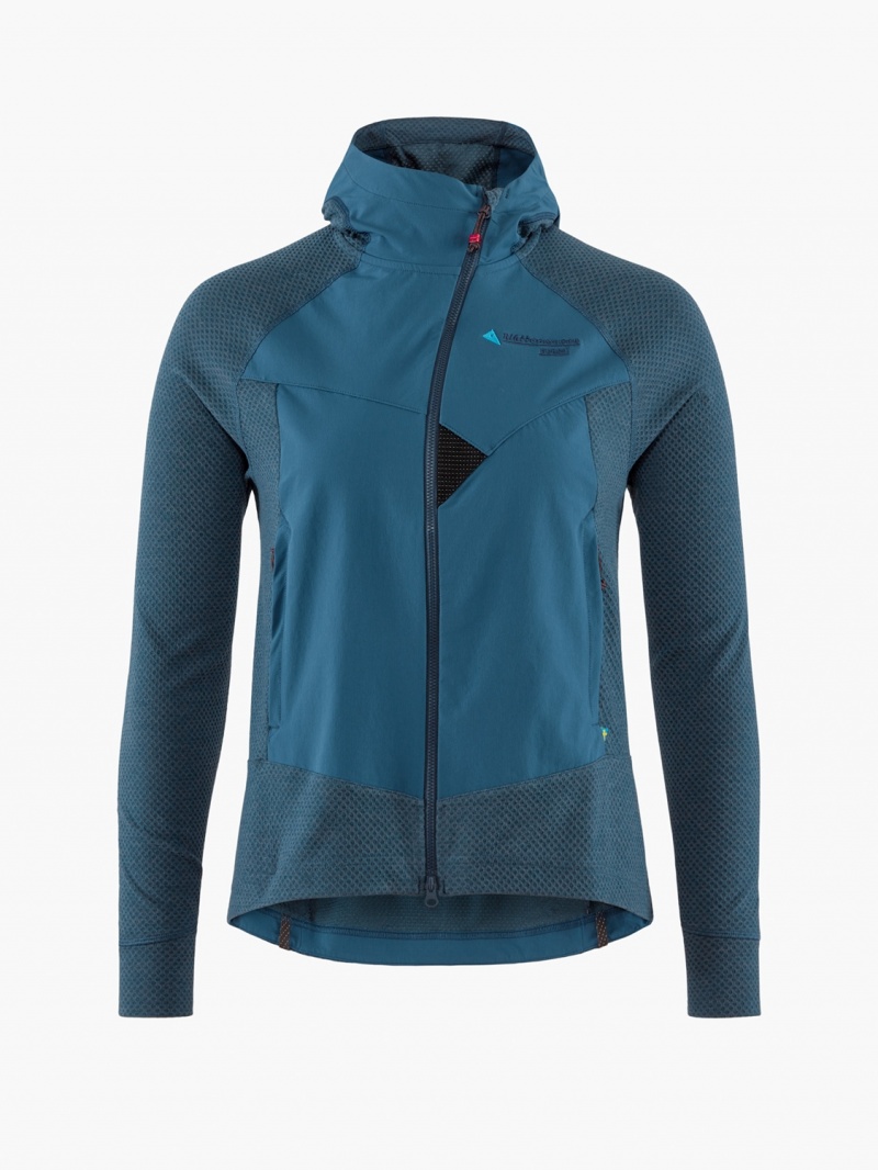 Women Klättermusen Hugin Fleece Blue | 84501ULAW